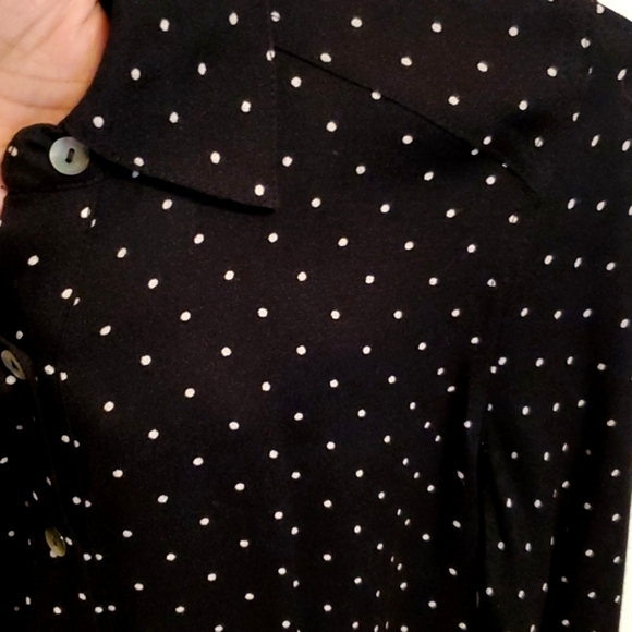 Philosophy Black and White Polka Dot  Button Down Collar Dress - Picture 10 of 16